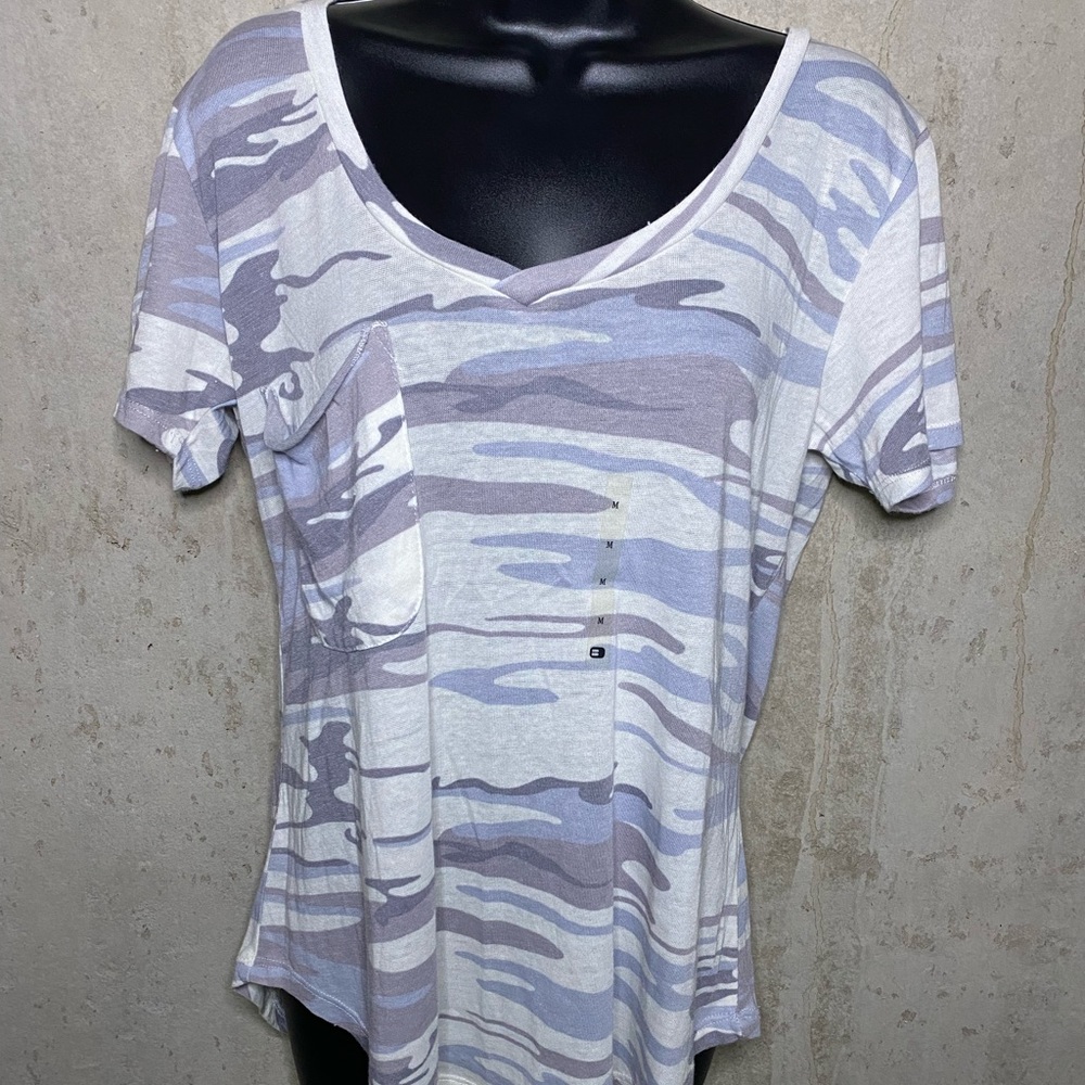 Camo White Crow v neck t shirt
